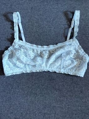 Show Off By Aerie Bandeau Lace Bralette Baby Blue Large
